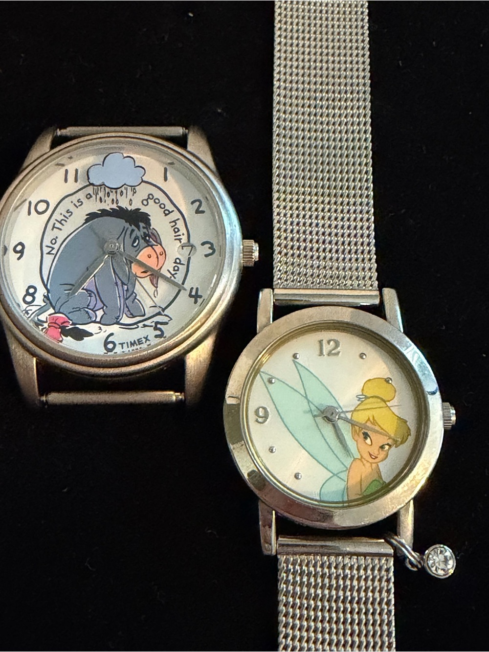 Disney Timex Eeyore and Disney Seiko Tinkerbell watches working